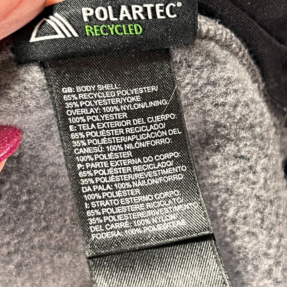 The North Face Polartec Denali Mens Full Zip Gray Black Fleece Jacket Pockets L - Picture 10 of 14